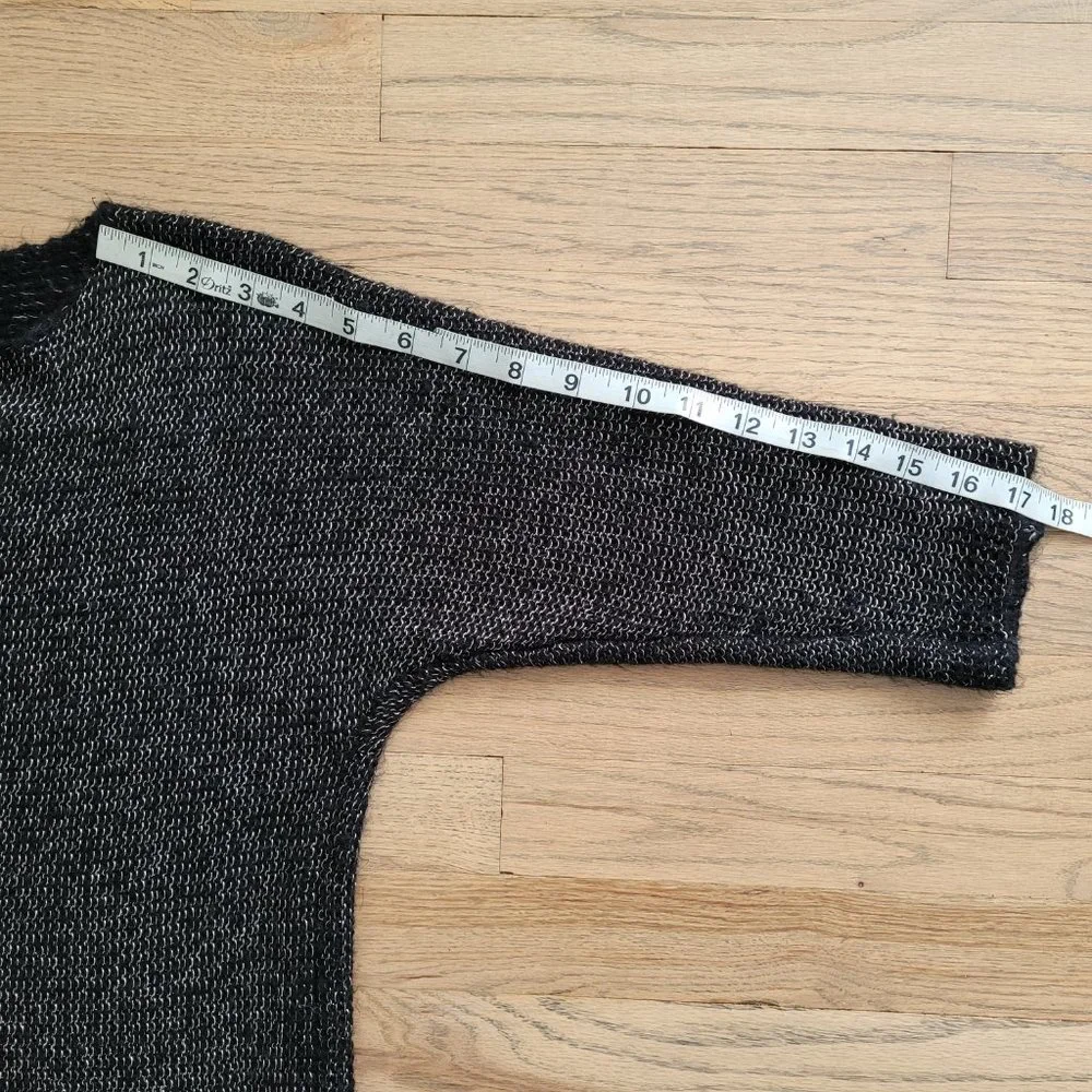 Y2K‎ Grunge Black Metallic Knit Sweater Small Whimsigoth Witchy Dark Fairy Gold